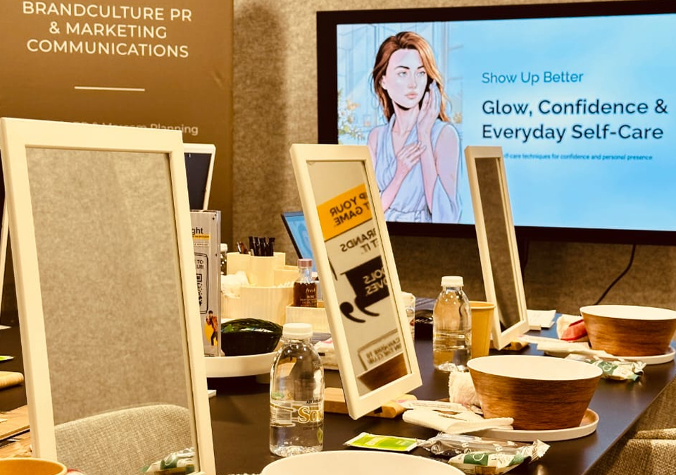 Skincare workshop setup